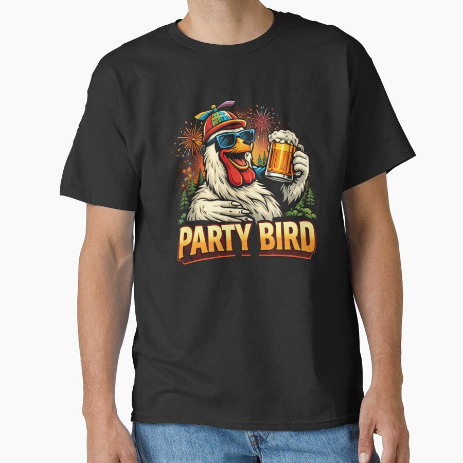 Party Bird – Funny Chicken Beer Celebration Retro Design by hiperdinotees