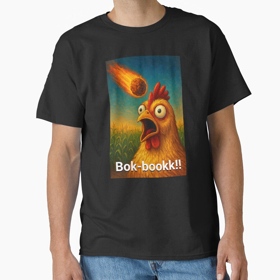 A frightened chicken clucks in amazement - funny design by Like it Different