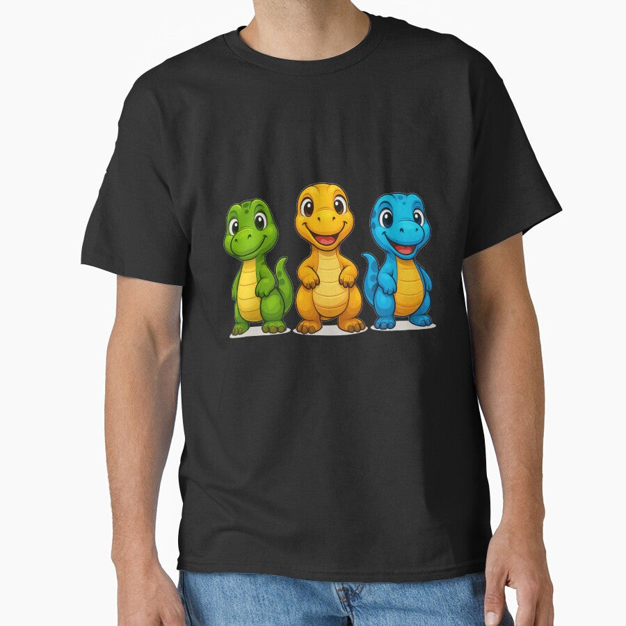 Three cartoonish dinosaurs by Ahau Designs