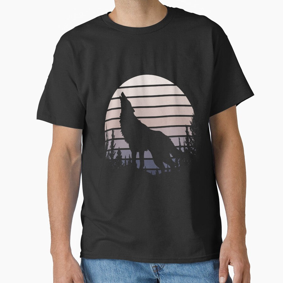 Wolf Moon Retro Vintage Cute Wolves Lover Gift Idea by Thecitiesstore
