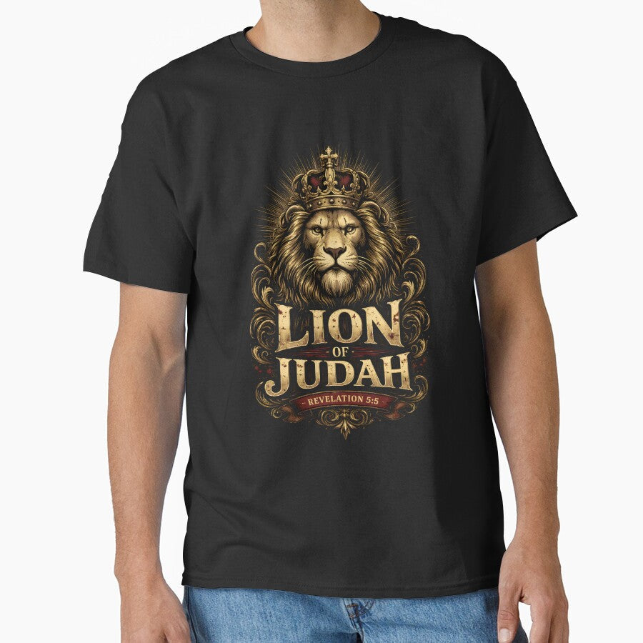 Lion of Judah Christian Shirt | Revelation 5:5 Faith T-Shirt | Bold Jesus Lion Artwork by HooptownRV