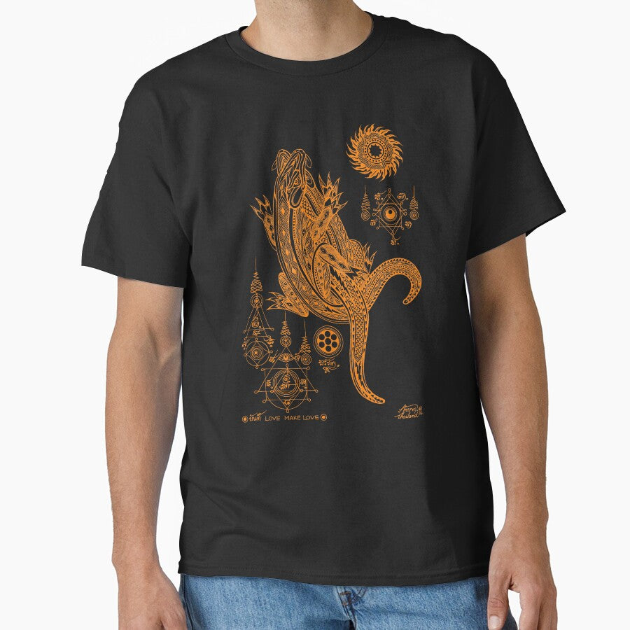 Thai traditional art of Talisman (Gecko) Orange color. by AmornGallery