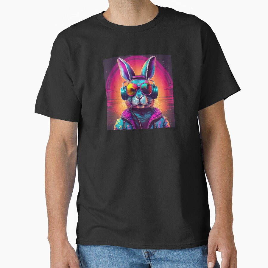 Rabbit in Headphones and Shades Synthwave by Boxing Kangaroo Retail Company