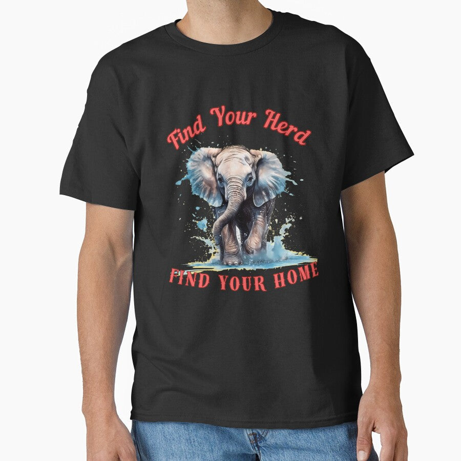 Find Your Herd, Find Your Home. happy elephant by ElephantVibes