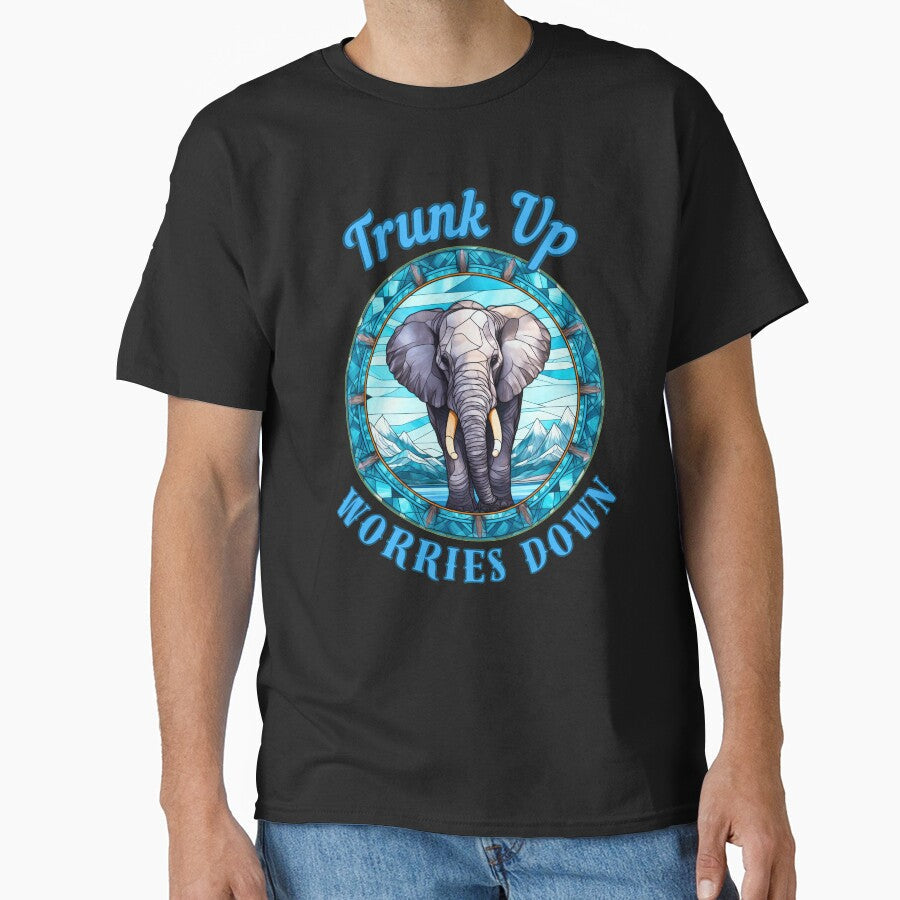 Trunk Up, Worries Down. elephant portrait by ElephantVibes