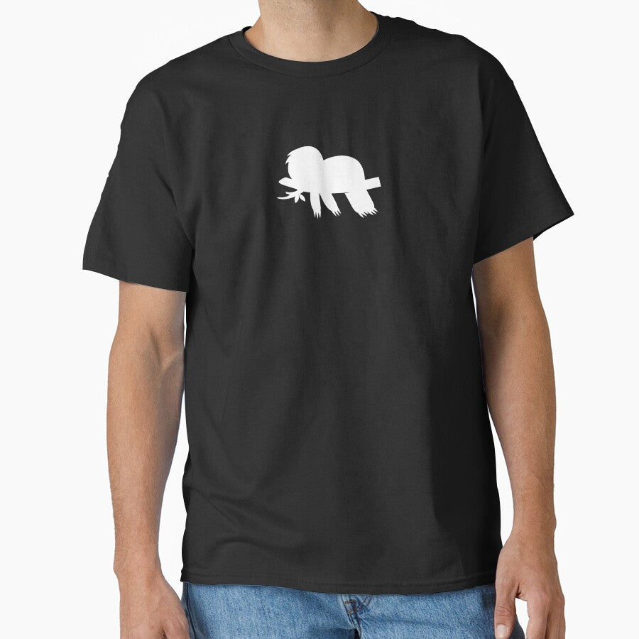 Sloth Chilling on Tree White Silhouette by samshirts
