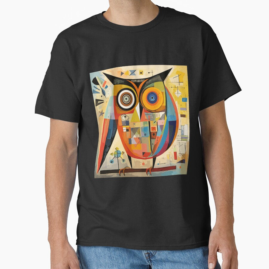 Geometric abstract owl, art color illustration by Niktarka