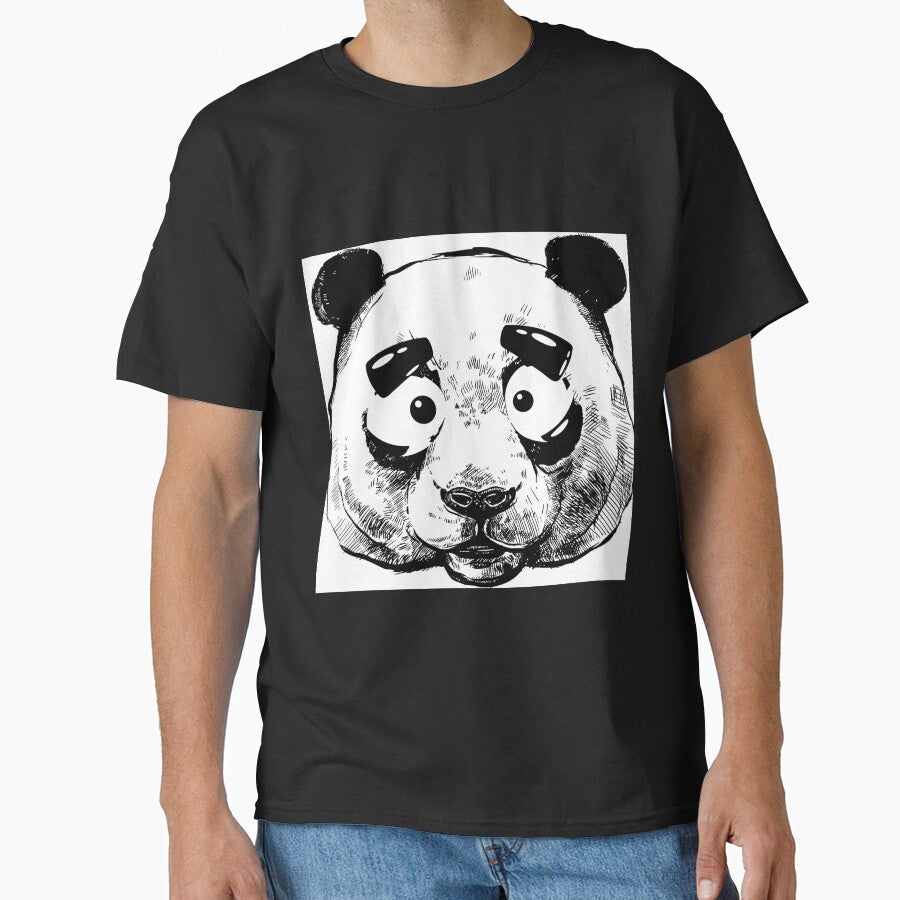 sad black and white panda for all who love panda T-shirt by MeDizayner