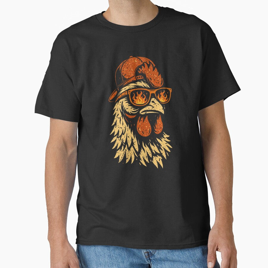 Retro Vintage Chicken With Sunglasses by Pirascano