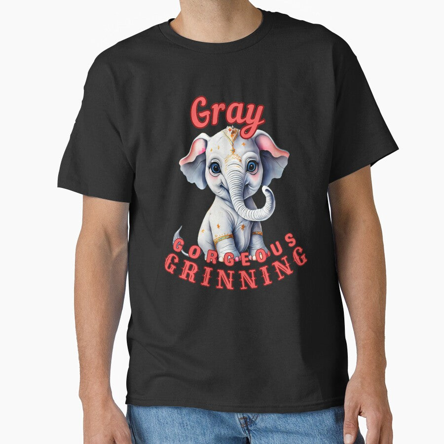 Gray, Gorgeous, Grinning. colorful elephant by ElephantVibes