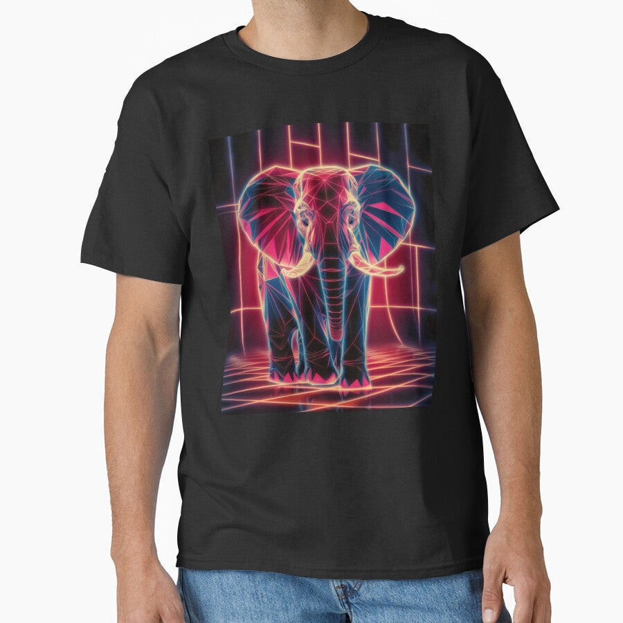 Elephant Portrait. retrowave elephant by ElephantVibes