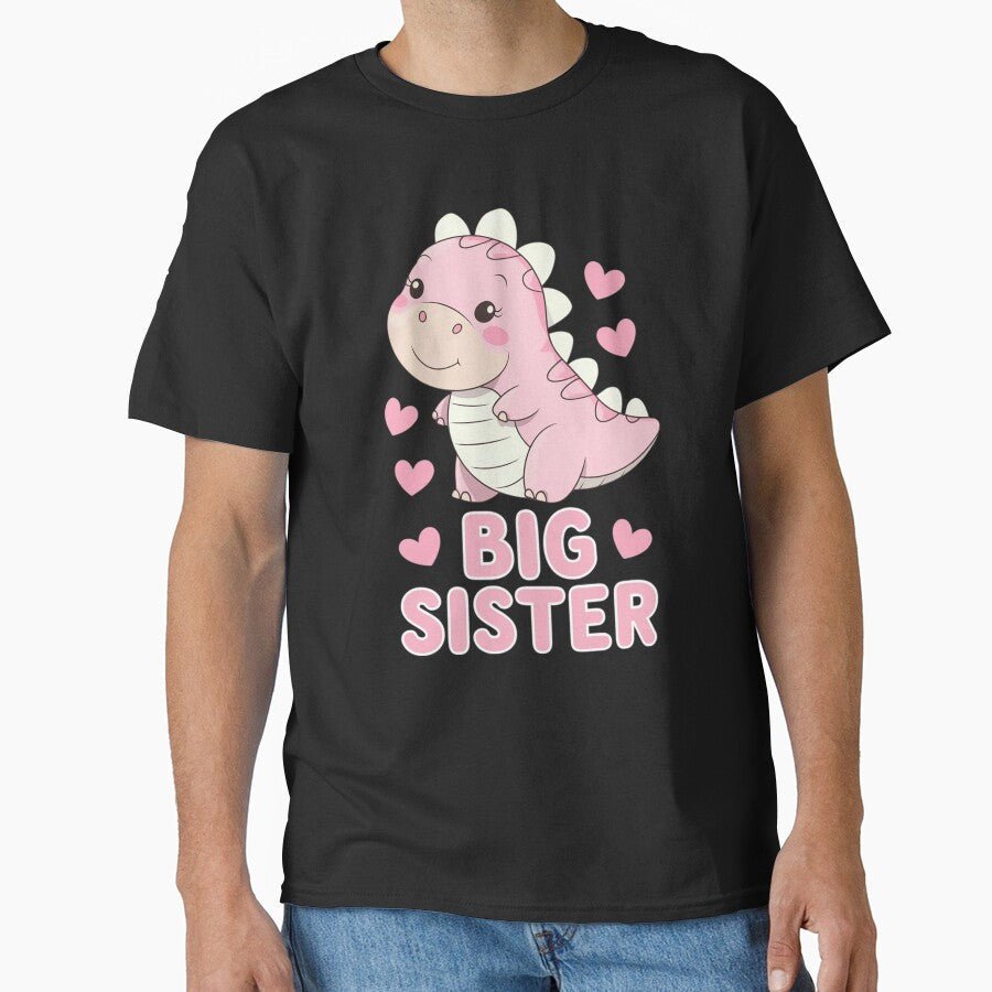 Dinosaur Shirt for Toddler Youth Teen Girls Big Sister Gift by catsdothingz