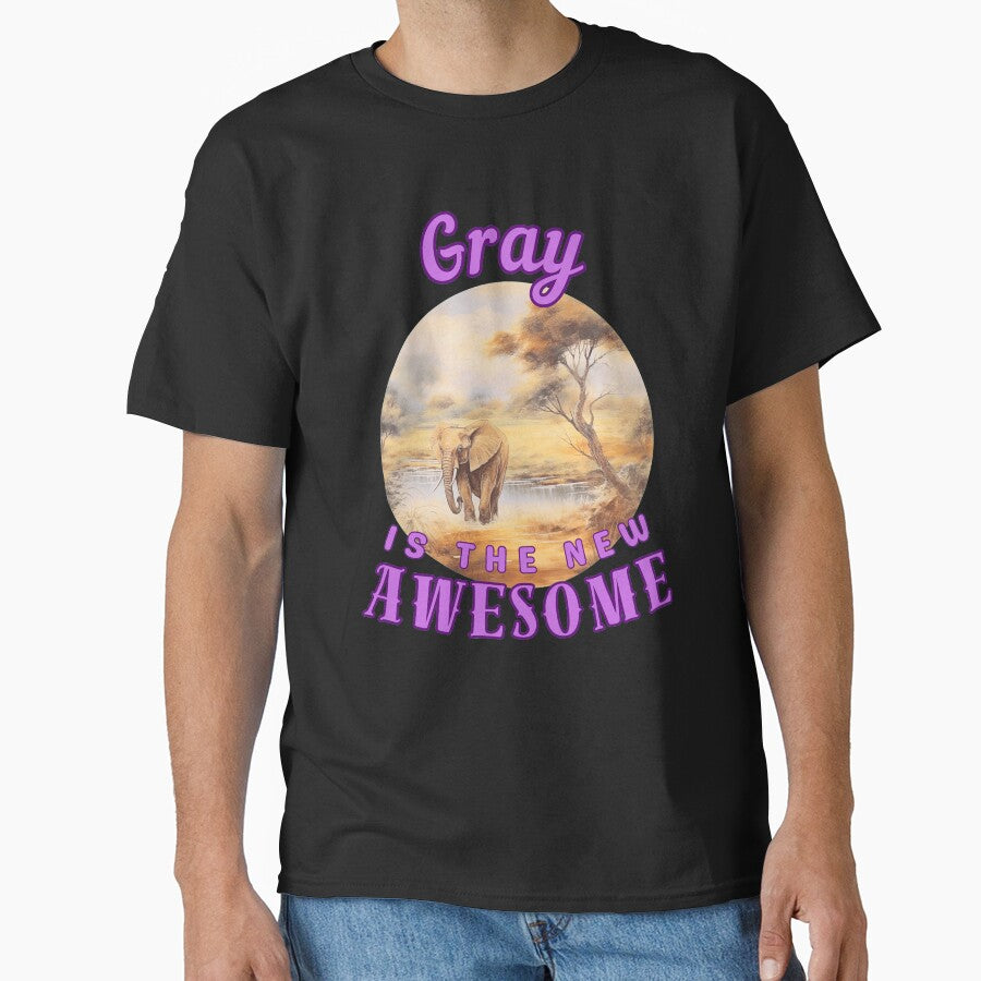 Gray Is the New Awesome. elephant face by ElephantVibes
