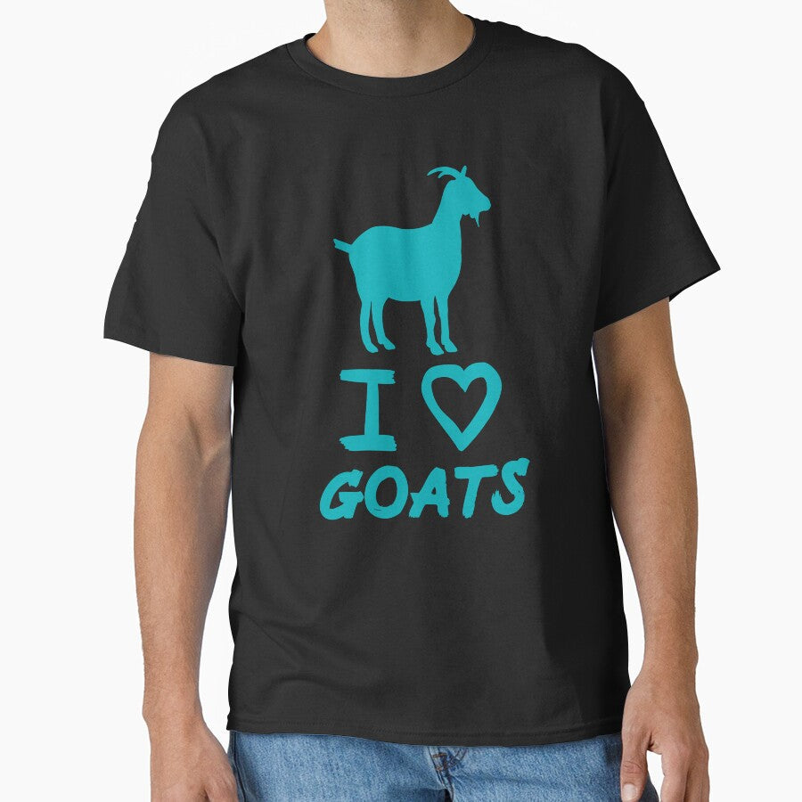 Blue I Love Goats for Goat Lovers by Mochi-Merch