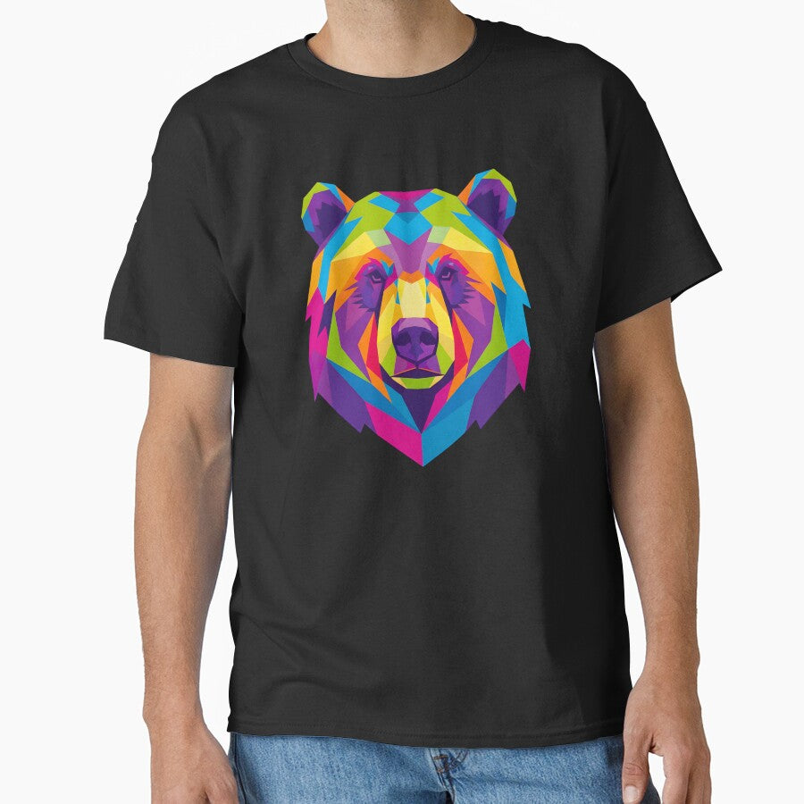 COLORFUL GEOMETRIC BEAR FACE by infinitearte