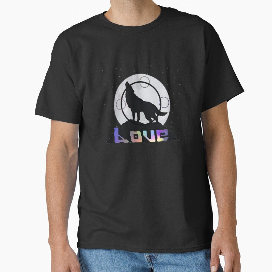 Wolf Love Under the Moon – Lunar Howling Wolf Art by Good Vibes