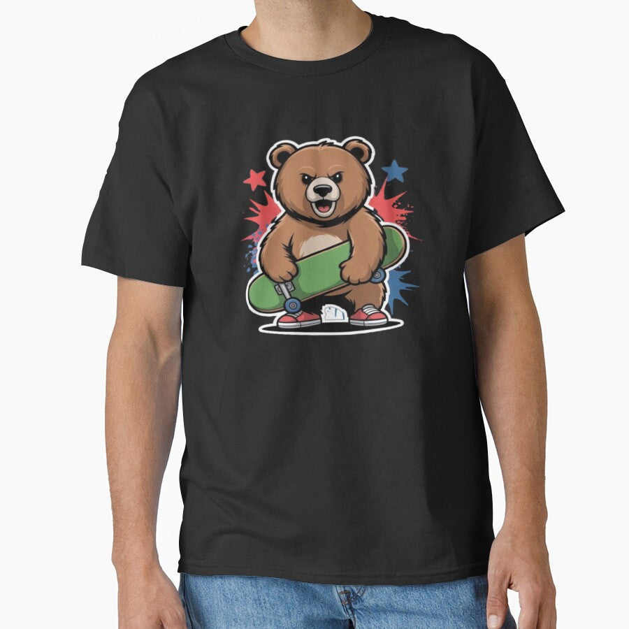 Cool Skater Bear - Cute Skateboard Animal Art by DailySparks