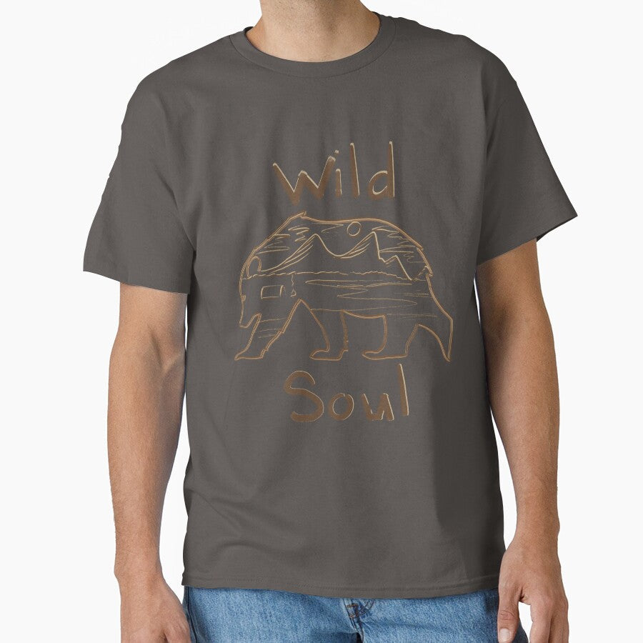 Wild Soul Bear Mountain - Rustic Wilderness Line Art Illustration by TheArtOfTreble
