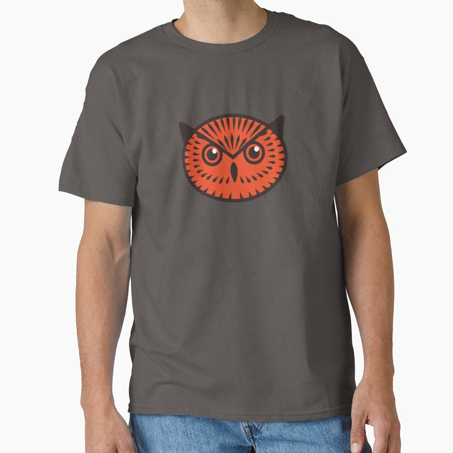 A Red Owl Face & Head with Angry Look but Seems Funny & Cute by activlifewear