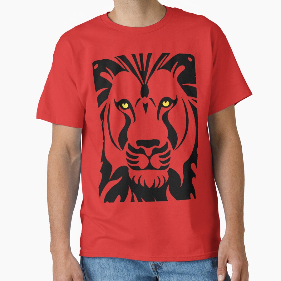 Lion's face: black outline ▩ | Red by cabana.space
