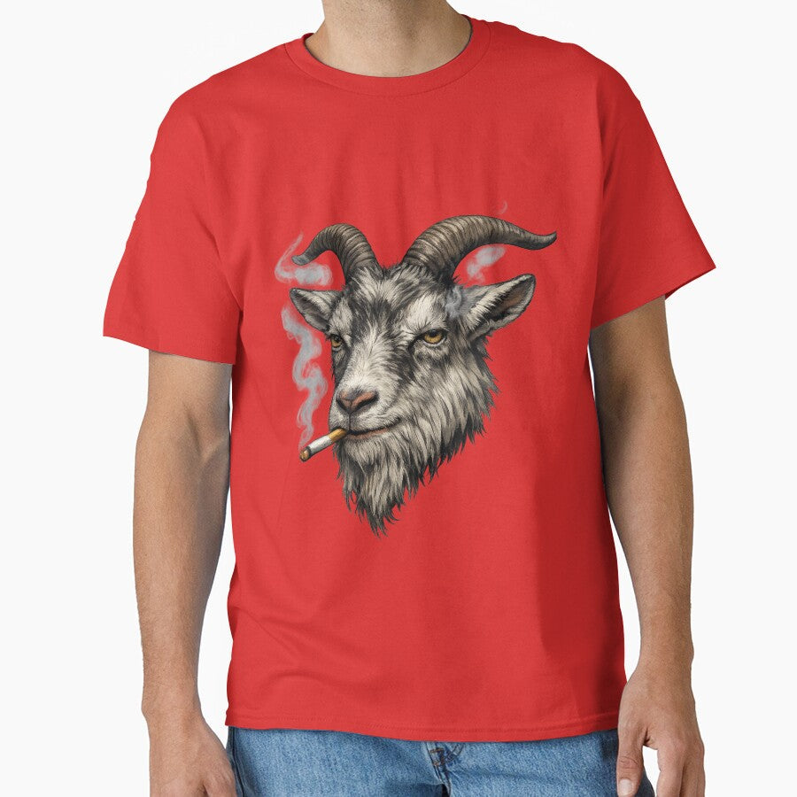 Rebel Goat – Edgy Smoking Animal Graphic by Aniahck
