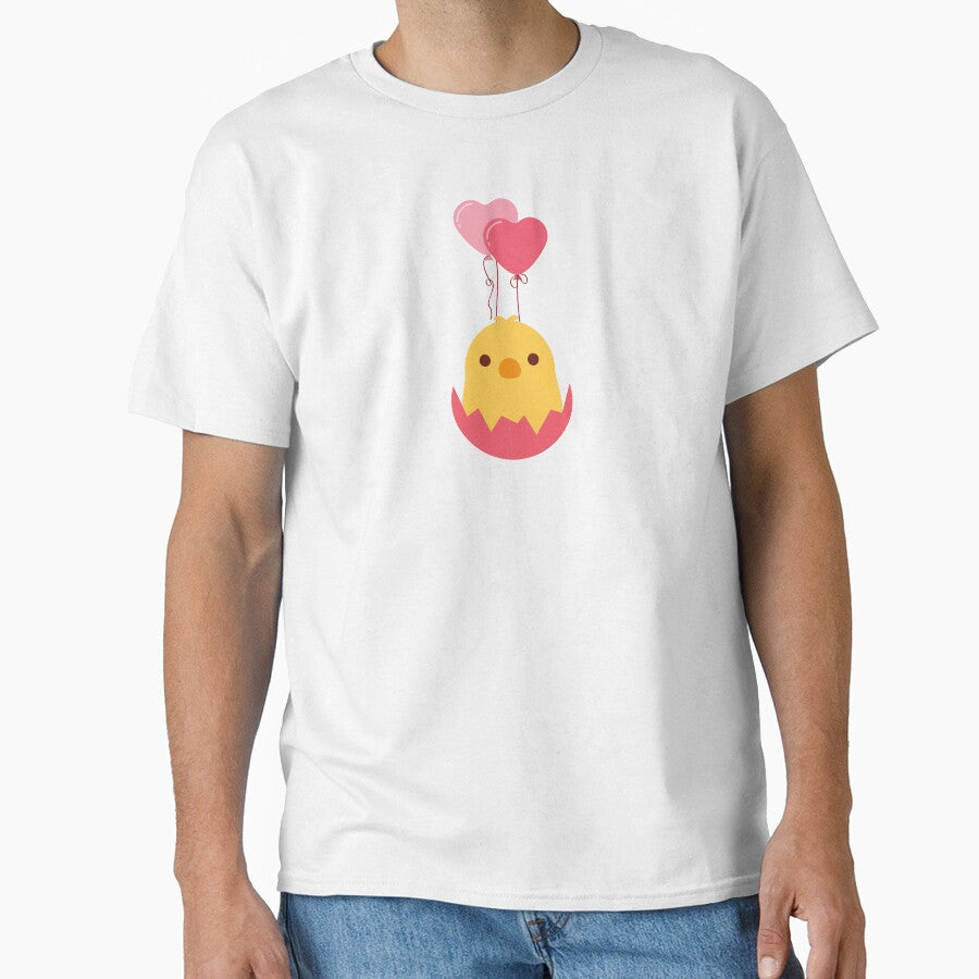 Cute Hatching Chick with Pink Balloons by Cluckin' Mad