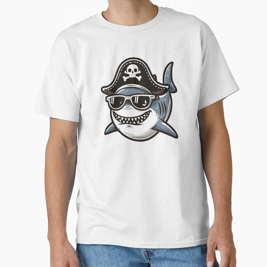 Funny Shark wearing a pirate hat by ArisaHong