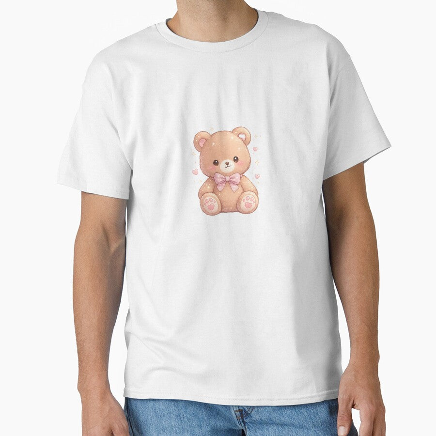 Cute Kawaii Teddy Bear with Bow – Pastel Soft Plush Animal by shaylihunterdesigns