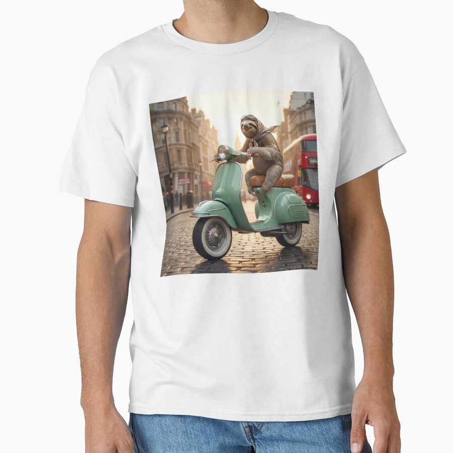 Sloth Tools Around London on Snazzy Scooter by Tridentulus