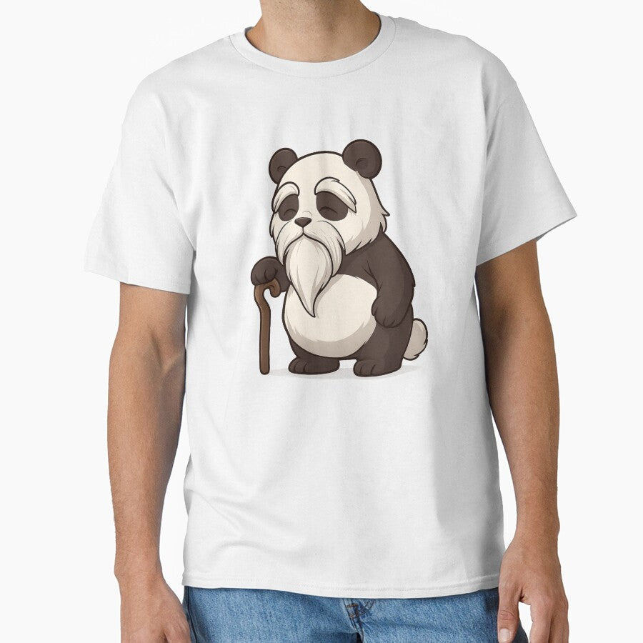 Wise Old Panda with Staff – Cute Chibi Style by Huiflourish