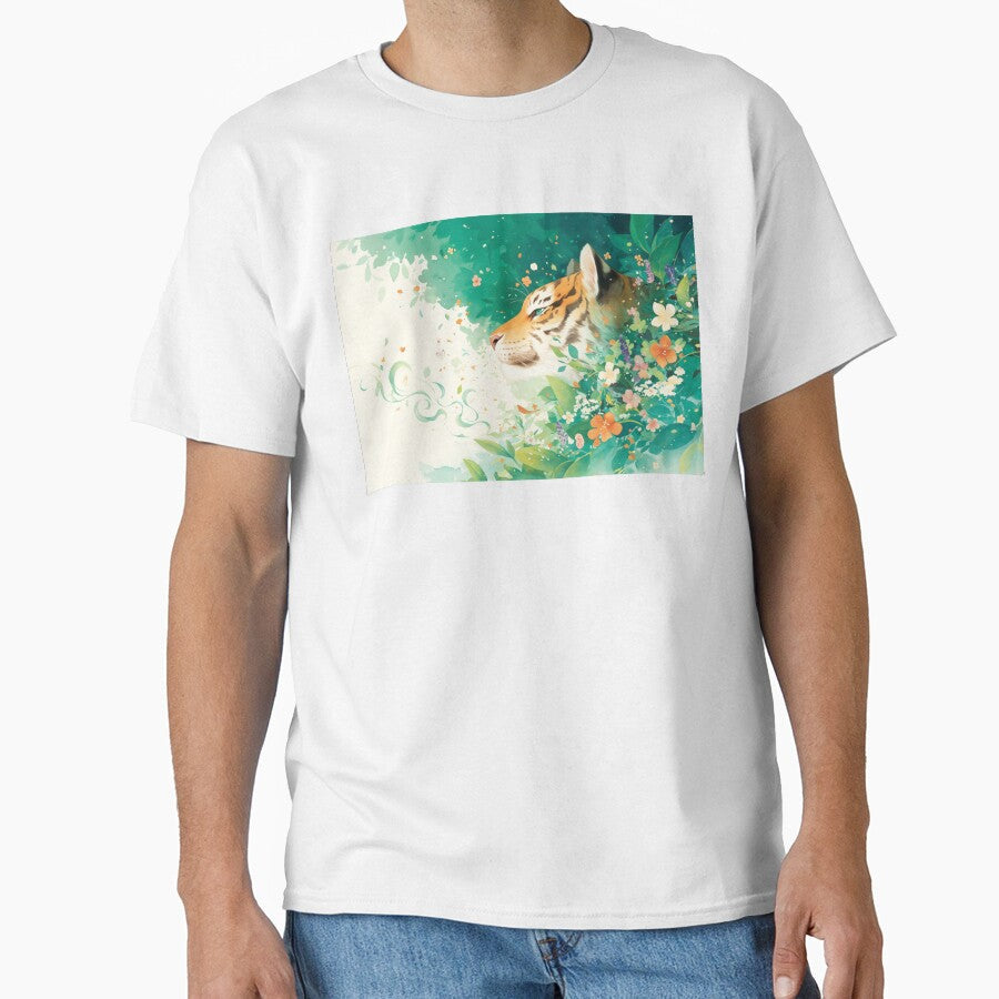 Tiger Amid Blossoms and Greenery by AshiraCreations