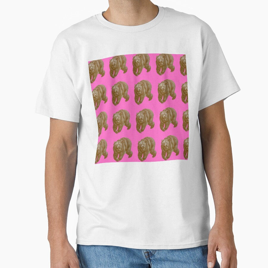 Cute bear on pink background by happytraveller1
