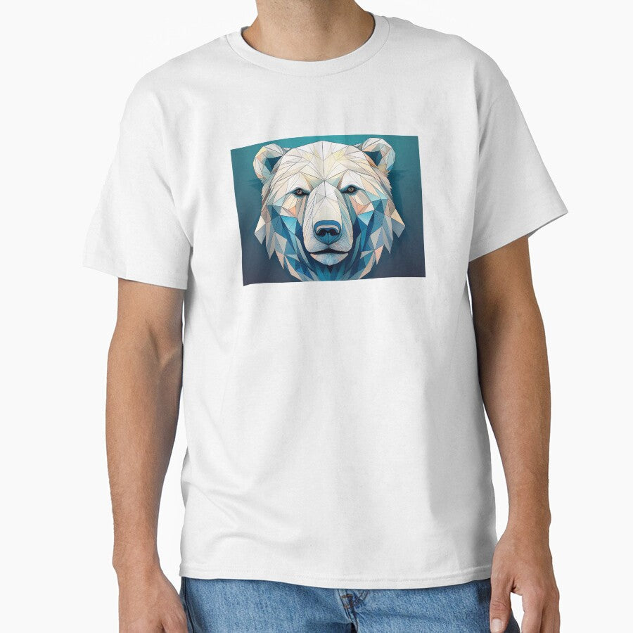 Geometric Polar Bear Portrait Illustration by Adam Regester