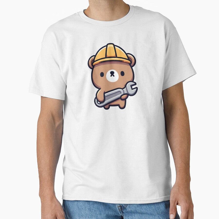Bear wearing hard hat and holding wrench by UmbrellaStudio1