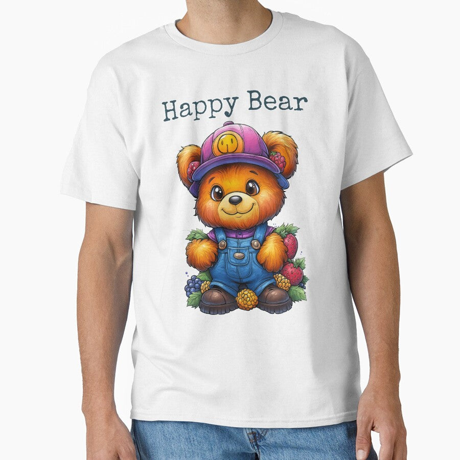 Happy Bear, Berry Bear Art, Cute Bear Design, Cartoon Bear Illustration, Whimsical Bear by BukkyStory