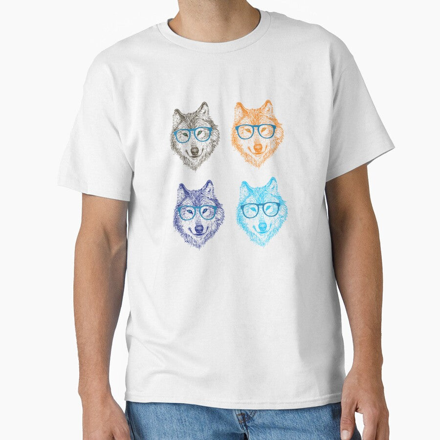 Colored wolf with glasses by buhnka