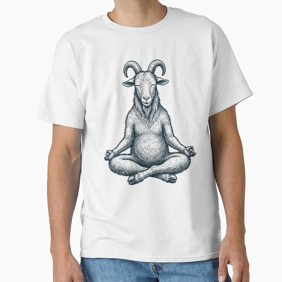 Vintage Goat Yoga Lotus Meditation Lover Farmer by DoodleTortle