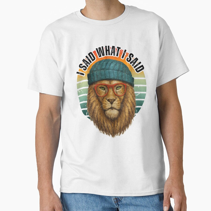 I Said What I Said lion with dreadlocks and glasses by UUniqueIImprint