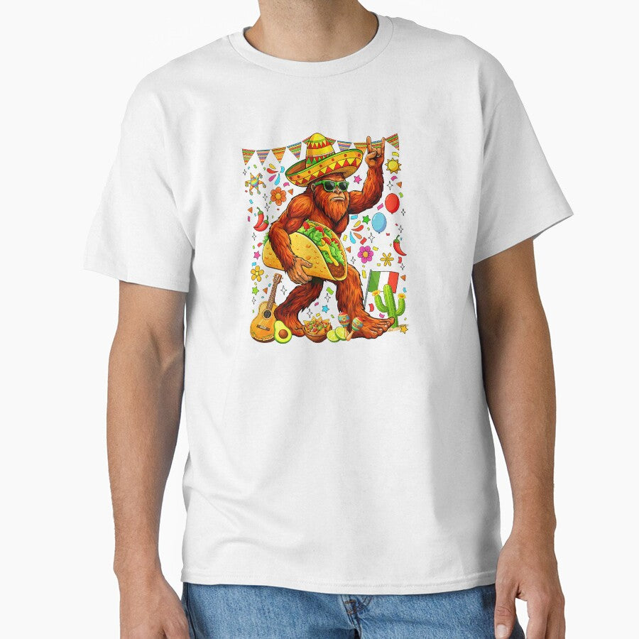 Funny Bigfoot Carrying Taco Cinco De Mayo by Le7yaStore