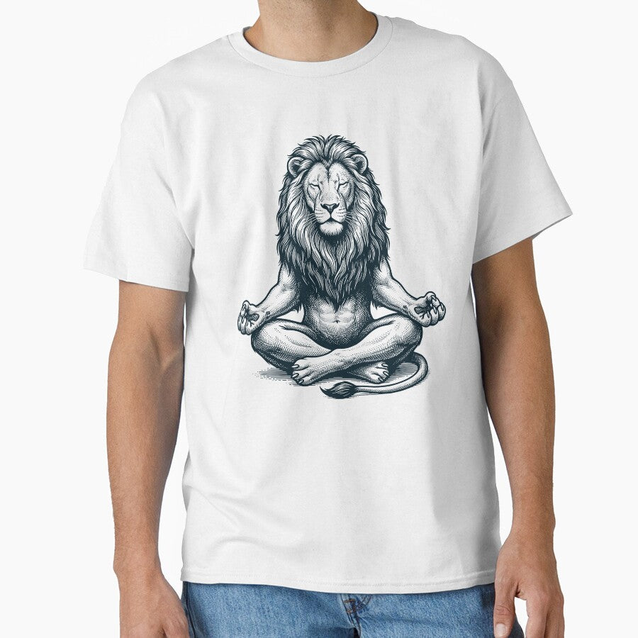 Vintage Lion Yoga Lotus Meditation Lover by DoodleTortle