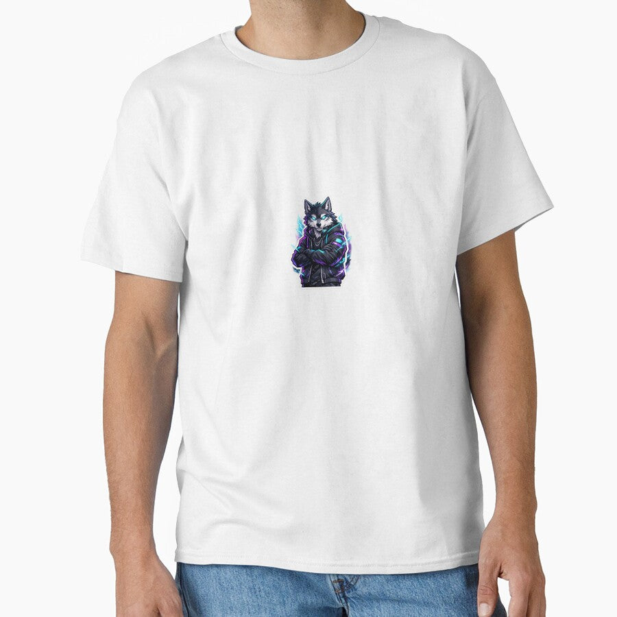 Cyberpunk Alpha Wolf – Neon Streetwear Aesthetic Sticker by IntroInk