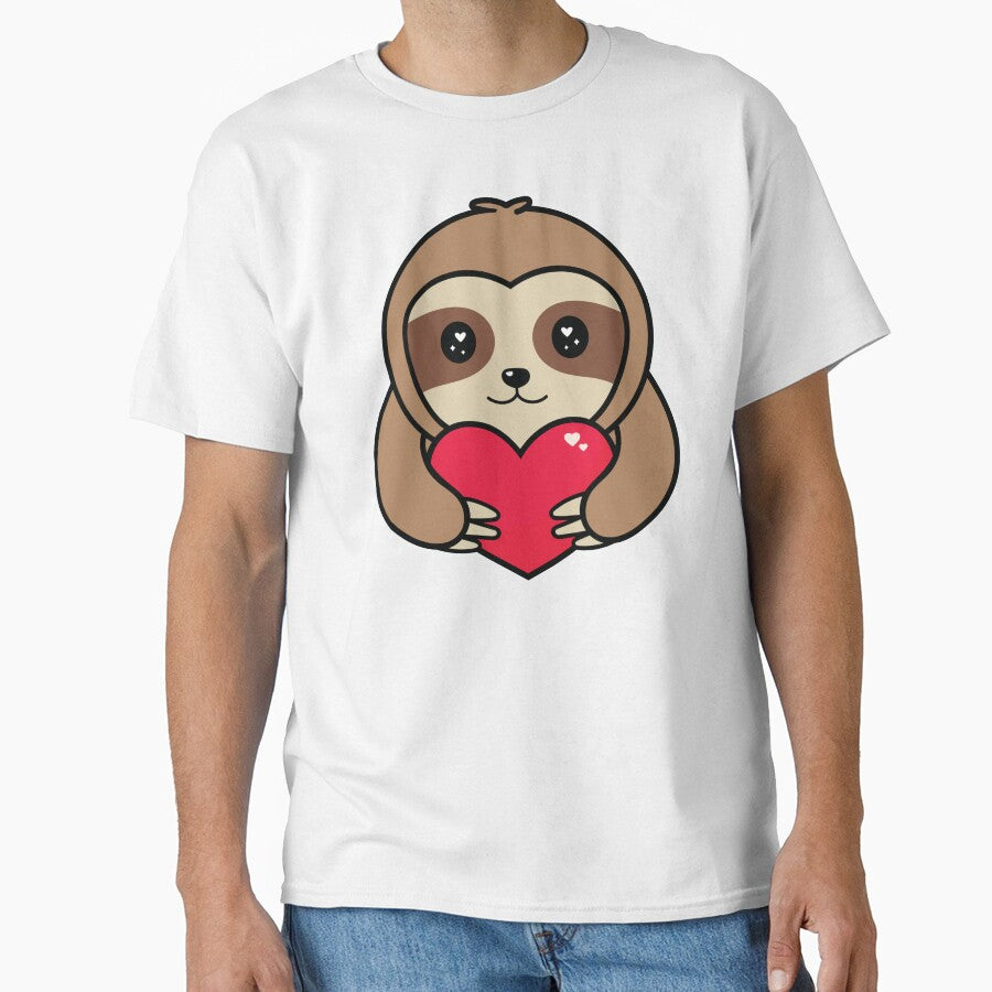 Sloth Holding Heart – Kawaii Valentine Animal by MarshallStickerX