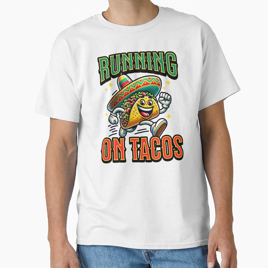 Running On Tacos Cartoon Taco by MaxOutDesign