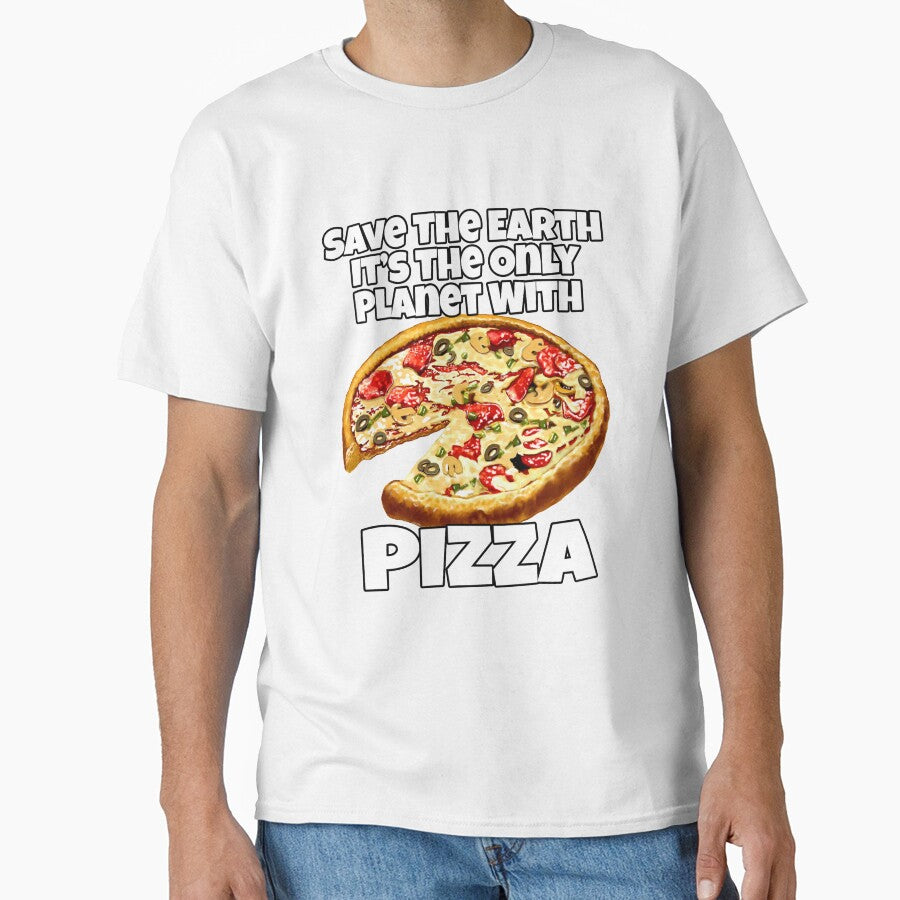 Earth Only Planet With Pizza Funny Pizza Lover by fantasticdesign