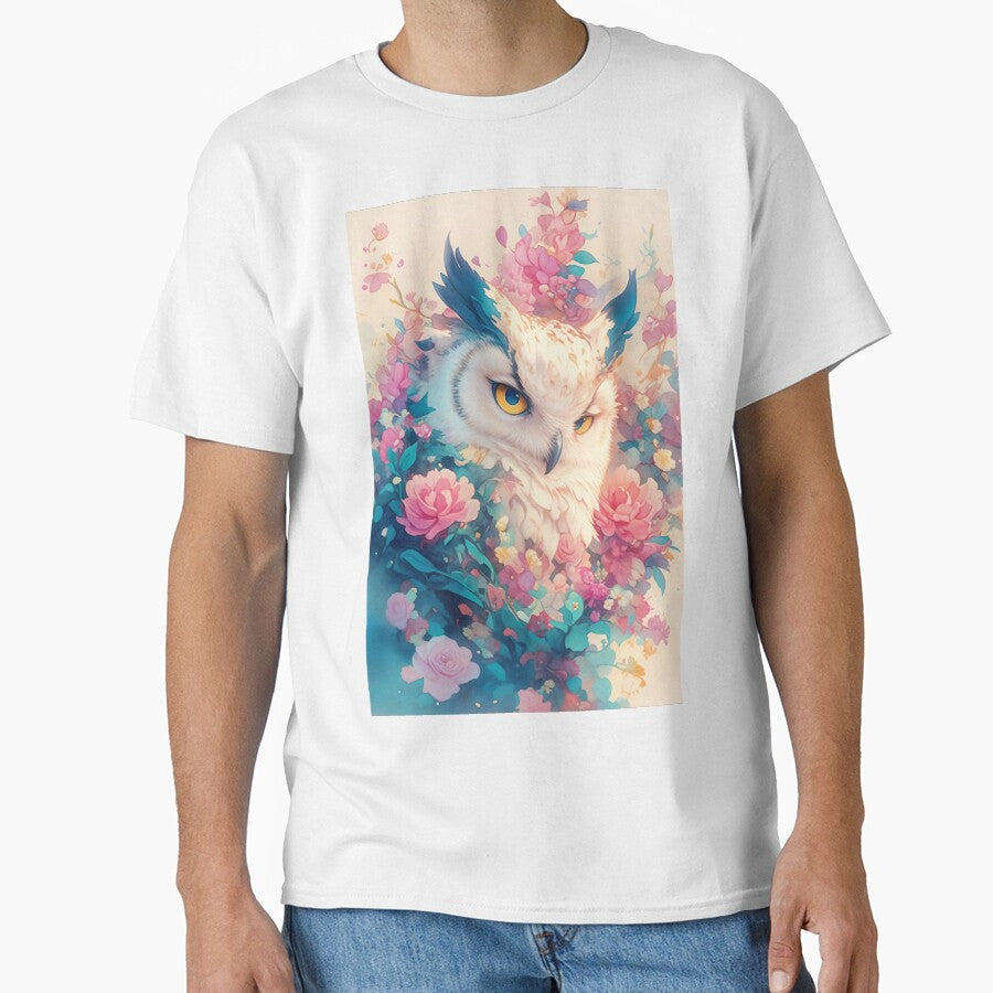 Elegant Owl Among Radiant Flowers by AshiraCreations