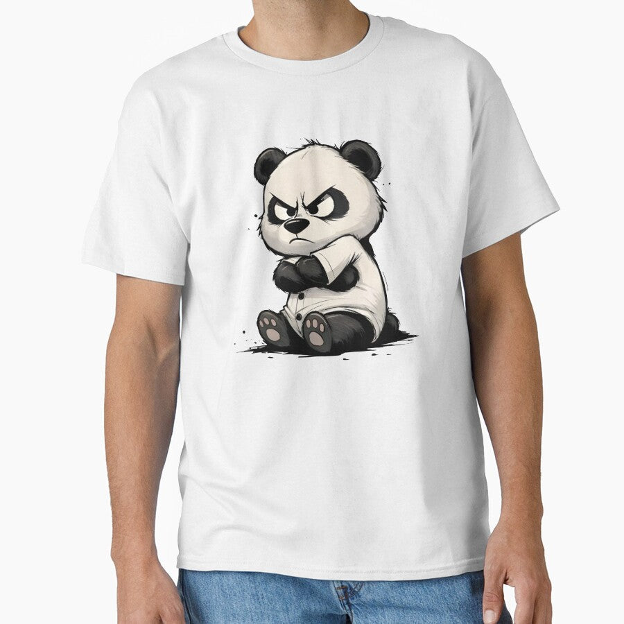Angry Cute Panda – Moody Cartoon Bear Illustration by Senkov
