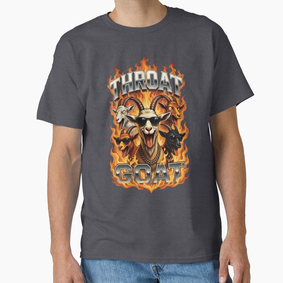 Badass Flaming Throat Goat G.O.A.T. Streetwear Graphic by TshirtsOnline-