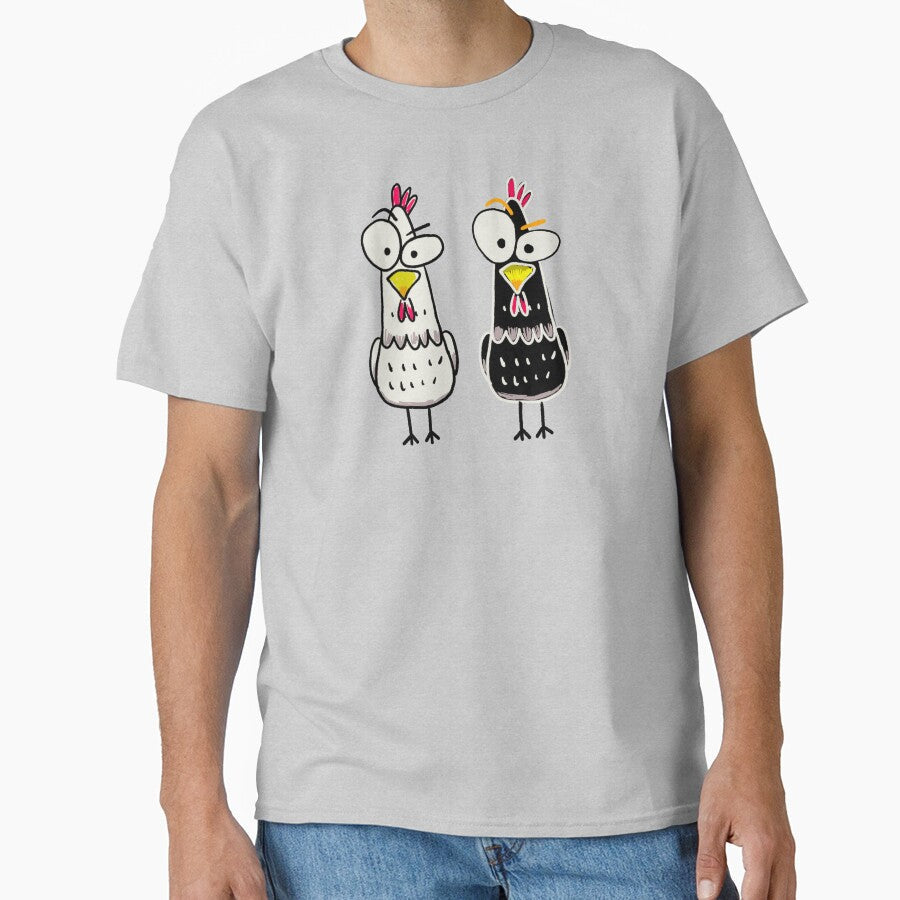 Chicken Society: Amazed Black and White Chickens by IdinDesignShop
