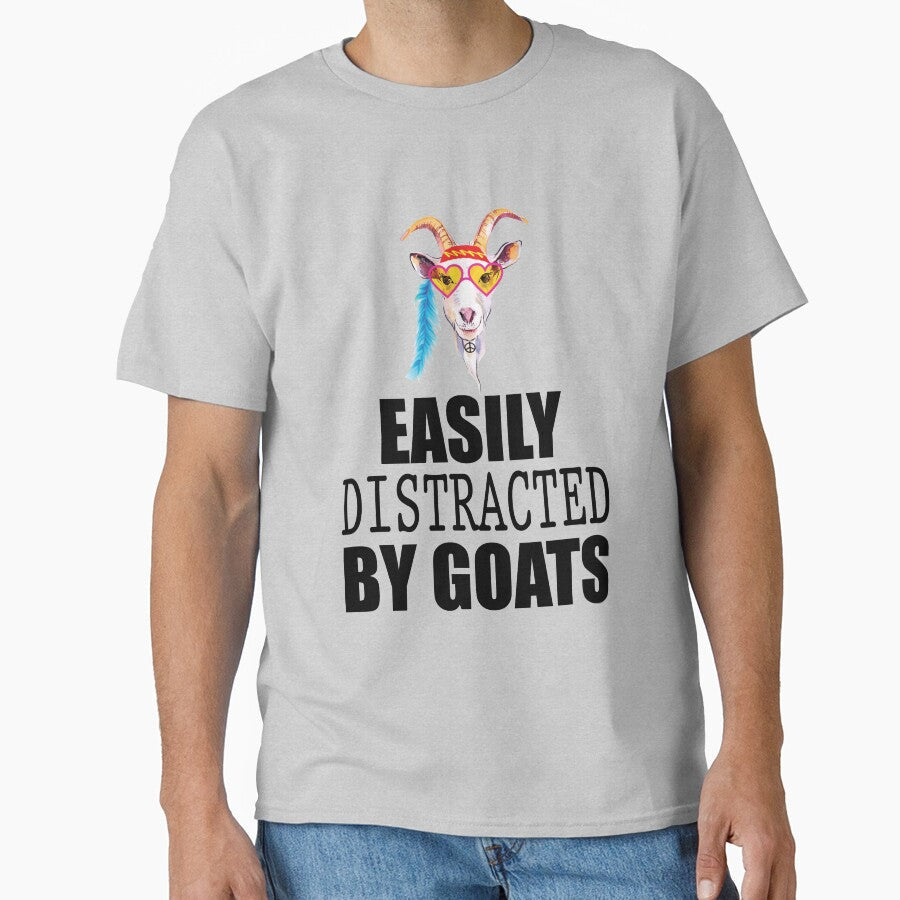 Easily distracted by goats funny t-shirt. Best gift for men and women love goat and christmas by Titmit