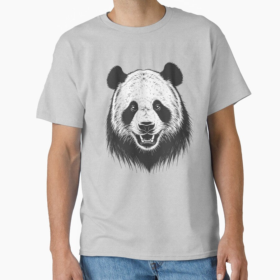 Giant Panda Bear Face Drawing by dfunky